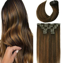 Load image into Gallery viewer, 14-22&quot; Clip In Brazilian Human Hair Extensions 120g 7pcs Set Wig Store
