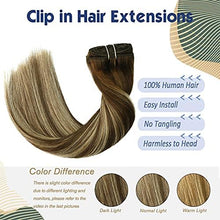 Load image into Gallery viewer, 14-22&quot; Clip In Brazilian Human Hair Extensions 120g 7pcs Set Wig Store
