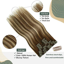 Load image into Gallery viewer, 14-22&quot; Clip In Brazilian Human Hair Extensions 120g 7pcs Set Wig Store
