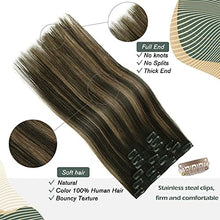 Load image into Gallery viewer, 14-22&quot; Clip In Brazilian Human Hair Extensions 120g 7pcs Set Wig Store
