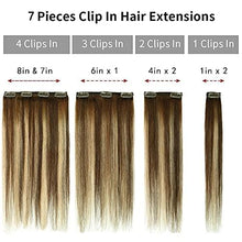 Load image into Gallery viewer, 14-22&quot; Clip In Brazilian Human Hair Extensions 120g 7pcs Set Wig Store
