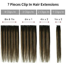 Load image into Gallery viewer, 14-22&quot; Clip In Brazilian Human Hair Extensions 120g 7pcs Set Wig Store
