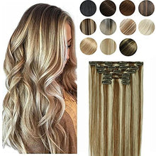 Load image into Gallery viewer, 14-22&quot; Clip In Brazilian Human Hair Extensions 120g 7pcs Set Wig Store
