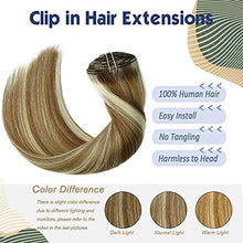 Load image into Gallery viewer, 14-22&quot; Clip In Brazilian Human Hair Extensions 120g 7pcs Set Wig Store
