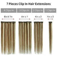 Load image into Gallery viewer, 14-22&quot; Clip In Brazilian Human Hair Extensions 120g 7pcs Set Wig Store
