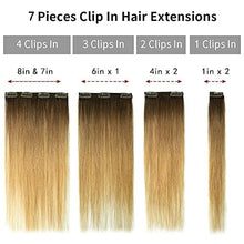 Load image into Gallery viewer, 14-22&quot; Clip In Brazilian Human Hair Extensions 120g 7pcs Set Wig Store
