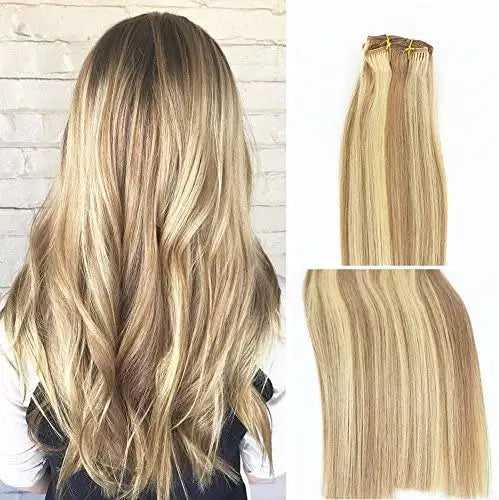 15-22 inch Clip in Human Hair Extensions - 7pc Set Wig Store 