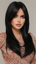 Load image into Gallery viewer, Long Black Womens Synthetic Hair Wig
