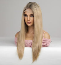 Load image into Gallery viewer, 12 inch Light Brown Loose Curly Lace Front Wig with Middle Part
