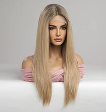 Load image into Gallery viewer, 12 inch Light Brown Loose Curly Lace Front Wig with Middle Part
