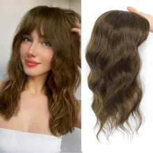 Load image into Gallery viewer, Women's Wavy Hair Topper With Bangs 14" Clip-In Hairpiece
