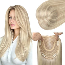 Load image into Gallery viewer, Human Hair Topper 150 Density Clip-In 6x7 Inch Silk Base Straight
