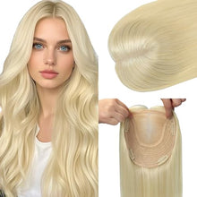 Load image into Gallery viewer, Human Hair Topper 150 Density Clip-In 6x7 Inch Silk Base Straight
