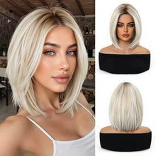Load image into Gallery viewer, Highlight Gradient Shoulder-Length Straight Bob Synthetic Wig
