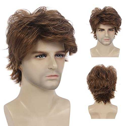 Synthetic Fiber Layered Mens Wig Wig Store
