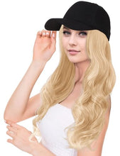 Load image into Gallery viewer, Baseball Cap With Synthetic Hair Long Wavy Wig Hairpiece
