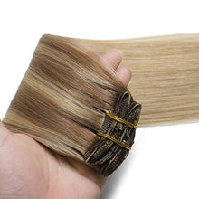 Load image into Gallery viewer, Silky Straight Human Hair Clip in Hair Extensions
