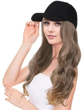 Load image into Gallery viewer, Baseball Cap With Synthetic Hair Long Wavy Wig Hairpiece
