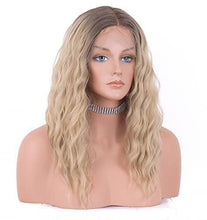 Load image into Gallery viewer, 12 inch Light Brown Loose Curly Lace Front Wig with Middle Part

