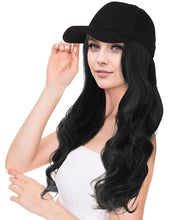 Load image into Gallery viewer, Baseball Cap With Synthetic Hair Long Wavy Wig Hairpiece
