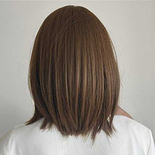 Load image into Gallery viewer, Synthetic Bob Wig with Blunt Bangs Synthetic Wig Wig Store
