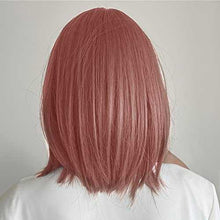 Load image into Gallery viewer, Synthetic Bob Wig with Blunt Bangs Synthetic Wig Wig Store
