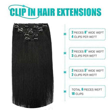 Load image into Gallery viewer, Double Weft Clip in Hair Extensions Human Hair Clip in Hair Extensions Wig Store
