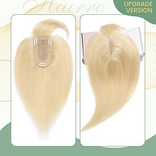 Load image into Gallery viewer, Clip in Hair Topper Human Hair with Silk Base Hairpiece
