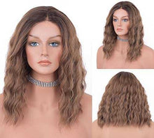 Load image into Gallery viewer, 12 inch Light Brown Loose Curly Lace Front Wig with Middle Part Wig Store All Products
