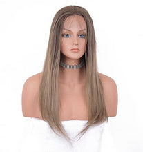Load image into Gallery viewer, 12 inch Light Brown Loose Curly Lace Front Wig with Middle Part

