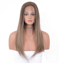 Load image into Gallery viewer, 12 inch Light Brown Loose Curly Lace Front Wig with Middle Part

