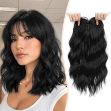 Load image into Gallery viewer, Women's Wavy Hair Topper With Bangs 14" Clip-In Hairpiece
