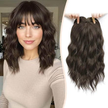Load image into Gallery viewer, Women's Wavy Hair Topper With Bangs 14" Clip-In Hairpiece

