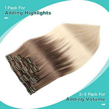 Load image into Gallery viewer, Double Weft Clip in Hair Extensions Human Hair Clip in Hair Extensions Wig Store
