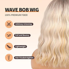 Load image into Gallery viewer, Mid Length Wavy Wig with Bangs and Highlights
