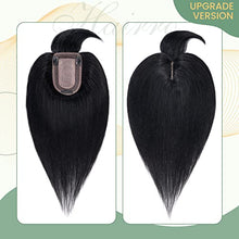 Load image into Gallery viewer, Clip in Hair Topper Human Hair with Silk Base Hairpiece
