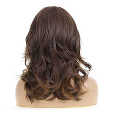 Load image into Gallery viewer, Layered Warm Brown Synthetic Curly Hair Wig with Bangs Accessories Wig Store
