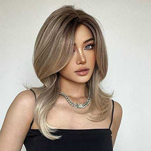 Load image into Gallery viewer, Synthetic Bob Wig with Blunt Bangs Synthetic Wig Wig Store
