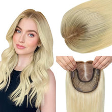 Load image into Gallery viewer, Human Hair Topper 150 Density Clip-In 6x7 Inch Silk Base Straight
