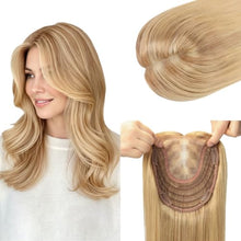Load image into Gallery viewer, Human Hair Topper 150 Density Clip-In 6x7 Inch Silk Base Straight
