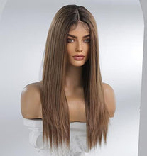 Load image into Gallery viewer, 12 inch Light Brown Loose Curly Lace Front Wig with Middle Part Wig Store
