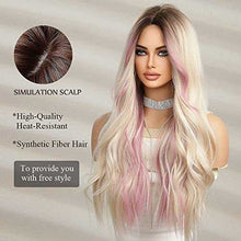 Load image into Gallery viewer, Pink Heat Resistant Highlight Blonde Wigs Wig Wig Store
