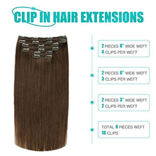 Load image into Gallery viewer, Double Weft Clip in Hair Extensions Human Hair
