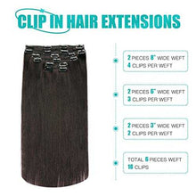 Load image into Gallery viewer, Double Weft Clip in Hair Extensions Human Hair Clip in Hair Extensions Wig Store
