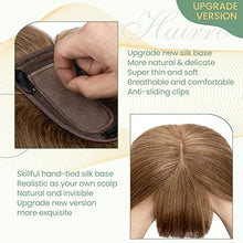 Load image into Gallery viewer, Clip in Hair Topper Human Hair with Silk Base Hairpiece
