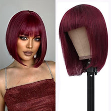 Load image into Gallery viewer, Straight Bob Wig with Bangs Human Hair
