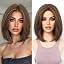 Load image into Gallery viewer, Straight Bob Wig Synthetic Middle Part Shoulder Length 12 Inch
