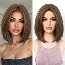 Load image into Gallery viewer, Highlight Gradient Shoulder-Length Straight Bob Synthetic Wig
