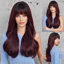 Load image into Gallery viewer, Auburn Ombre Wine Color Wigs with Bangs Costume &amp; Party Wig Wig Store
