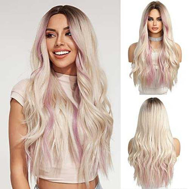 Pink Heat Resistant Highlight Blonde Wigs Wig Wig Store